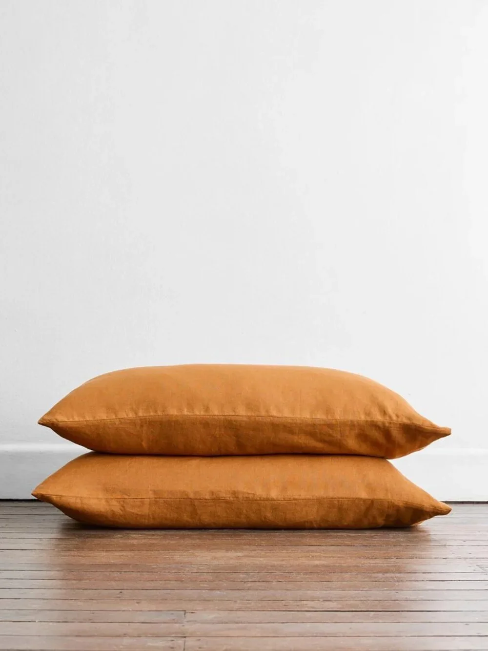 Bed Threads RUST F/Q Rust 100% Flax Linen Duvet Cover Set. 2 Euro Shams
